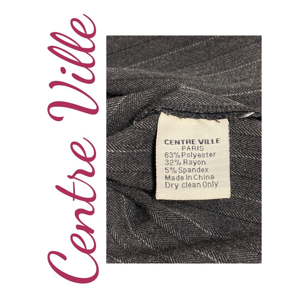 Centre Ville Paris Grey Pinstripe Sheath Dress Sleeveless Office Size S Corpcore - Picture 8 of 10